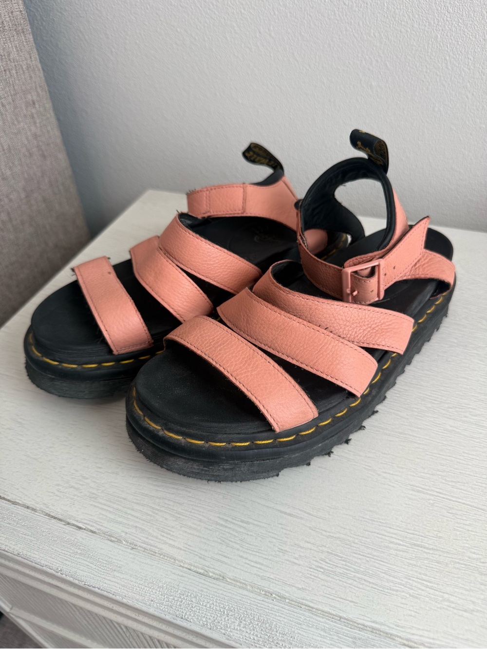 Dr. Martens Pink Strappy Platform Sandals